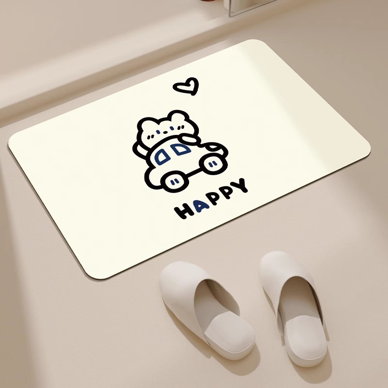 Bathroom Absorbent Diatom Mud Floor Mat Household Toilet Door Absorbent Quick-drying Foot Mat Dirt-resistant Wear-resistant Floor Mat