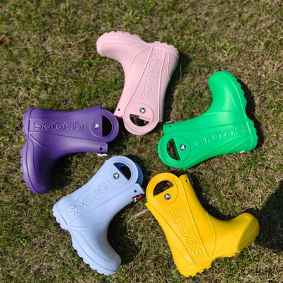 Детские осенние тапочки в стиле Crocs на лето и осень для школьников и студентов, средней длины, популярно в интернете