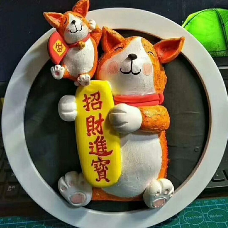 円形粘土額縁卸売り超軽量粘土木質底板20センチ児童手作りdiy粘土額縁|undefined