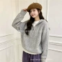 新款秋冬宽松连帽毛衣