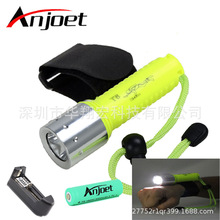 LED户外防水塑料潜水强光手电 T6 LED 专业18650潜水手电筒