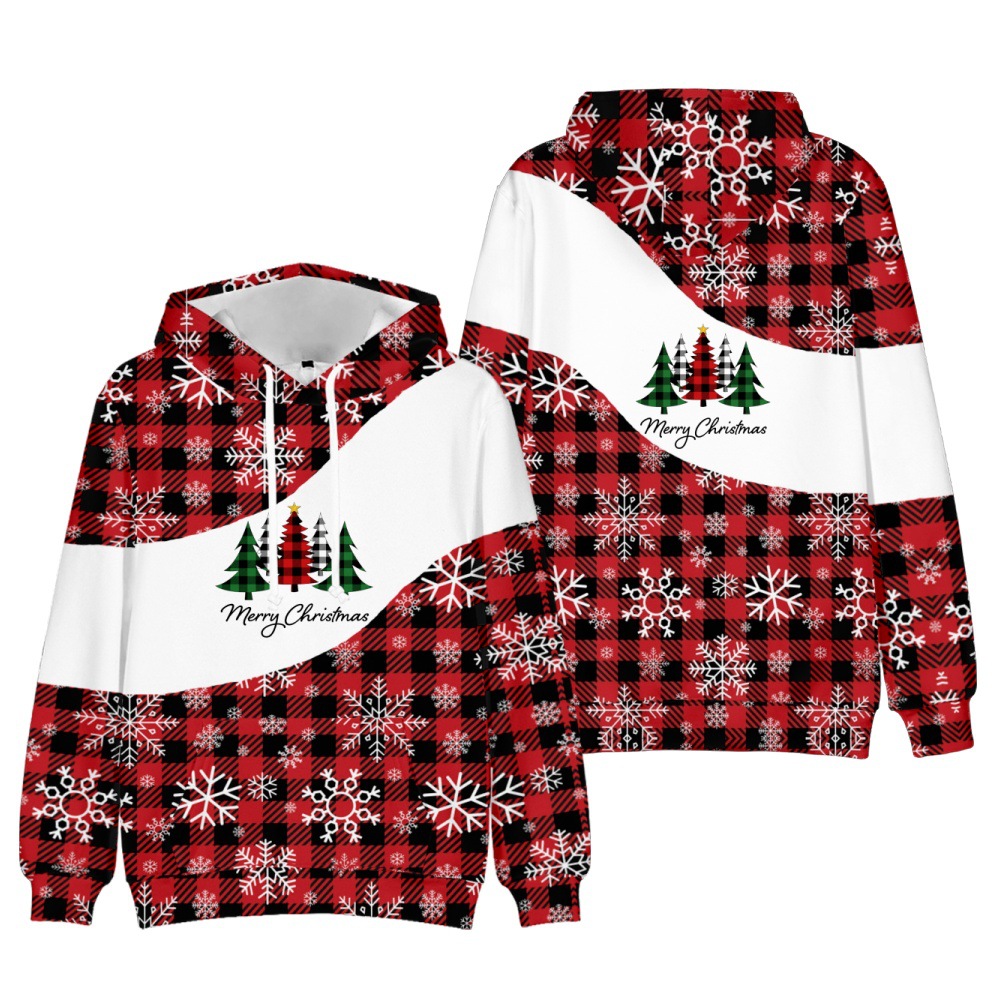 Men's Clothing Autumn and Winter Christmas Hoodies Christmas Tree Men's and Women's Pullover Clothes Wholesale_voghion.com