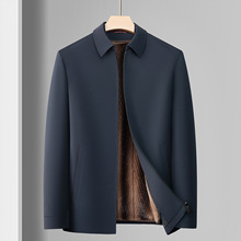 冬季翻领拆卸貂绒内胆棉服男中年爸爸装加厚棉袄父亲休闲男装外套