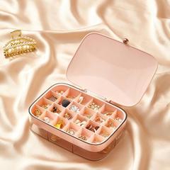 Cross-border lady's bedroom jewelry storage box multi-layer necklace ring sorting storage box gold-plated 30-grid small accessories box