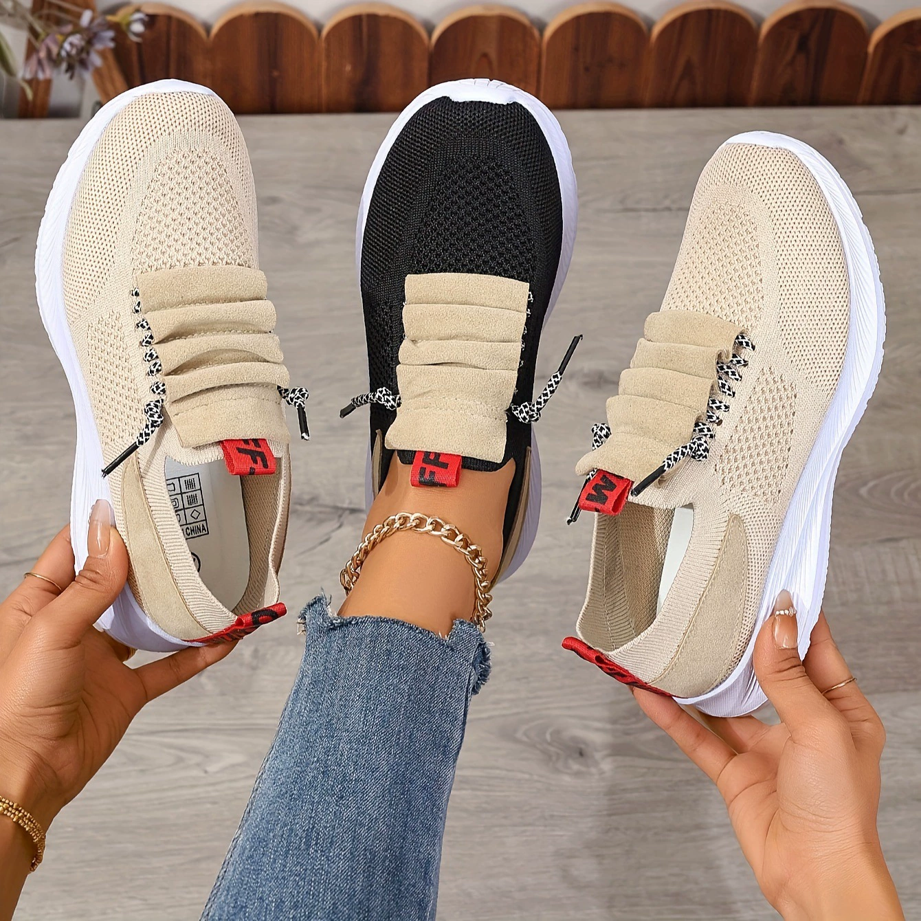 Осенняя новая сетчатая дышащая женская обувь с мягким дном повседневная спортивная обувь нескользящая и износостойкая плоская головка temu