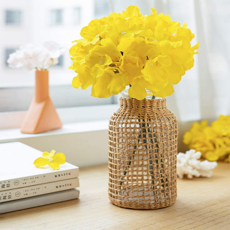 Flores de imitación de alta gama de una sola rama sensación de gran hortenida cabeza de hortenida decoración de mesa de comedor para el hogar accesorios de fotografía