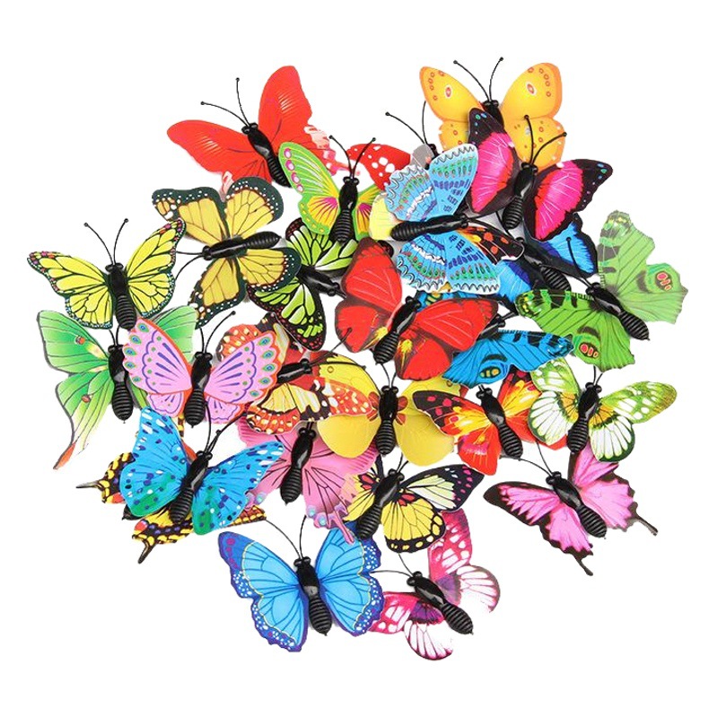 4.5cm simulation butterfly decoration pvc butterfly magnetic refrigerator sticker micro landscape decoration Crystal mud butterfly