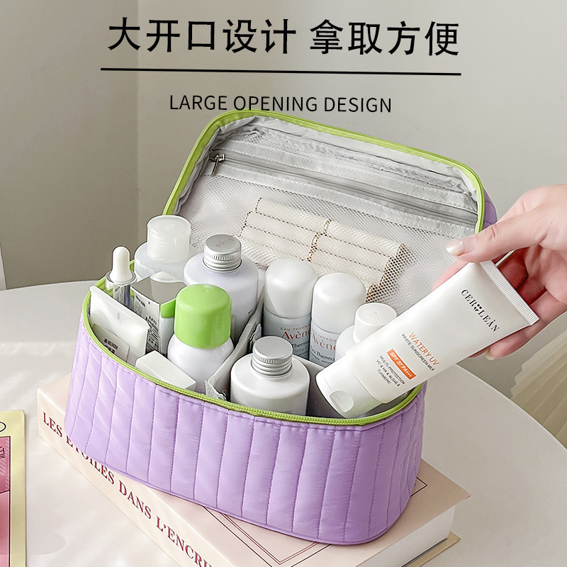 ドーパミンカラーメイクアップバッグ大容量ポータブル女性のポータブル防水トイレタリーバッグホリデーギフトバッグ|undefined