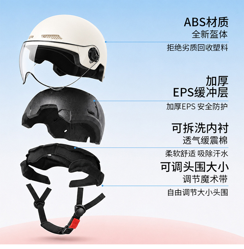 New national standard cute cartoon motorcycle electric vehicle helmet, unisex, summer sun protection half helmet, all-season safety helmet