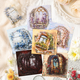 Dark Phantom of the Opera PET Sticker Pack Flower Window Qimeng Series Flower Window Theme Retro Hand Account Material Sticker 25