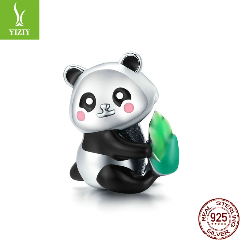 Новый милый медведь животное DIY бусинки Оберег Сердцевина Panda S925 серебряные бусины SCC1832