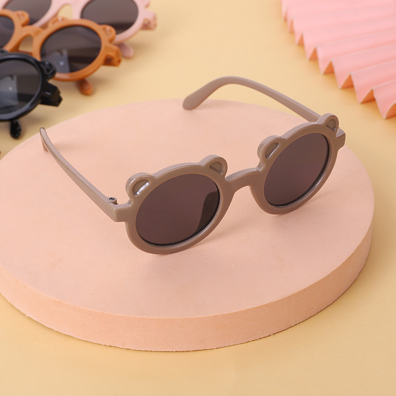 Vintage Style Bear Pc Round Frame Full Frame Kids Sunglasses display picture 1