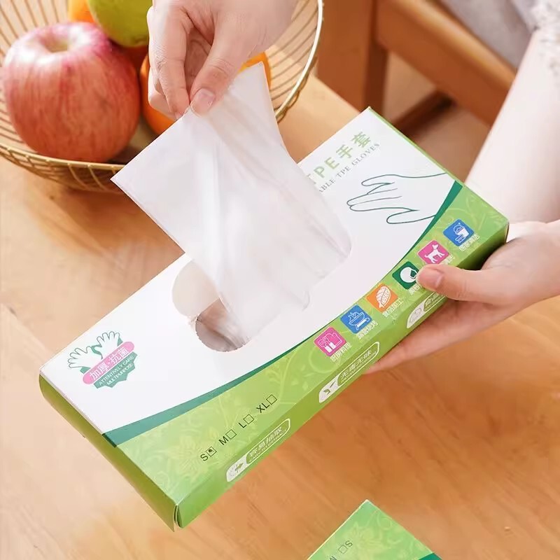 TPE使い捨て手袋バーベキューレストランキッチン食器洗浄家庭用防護厚手食品級フィルム手袋卸売り|undefined