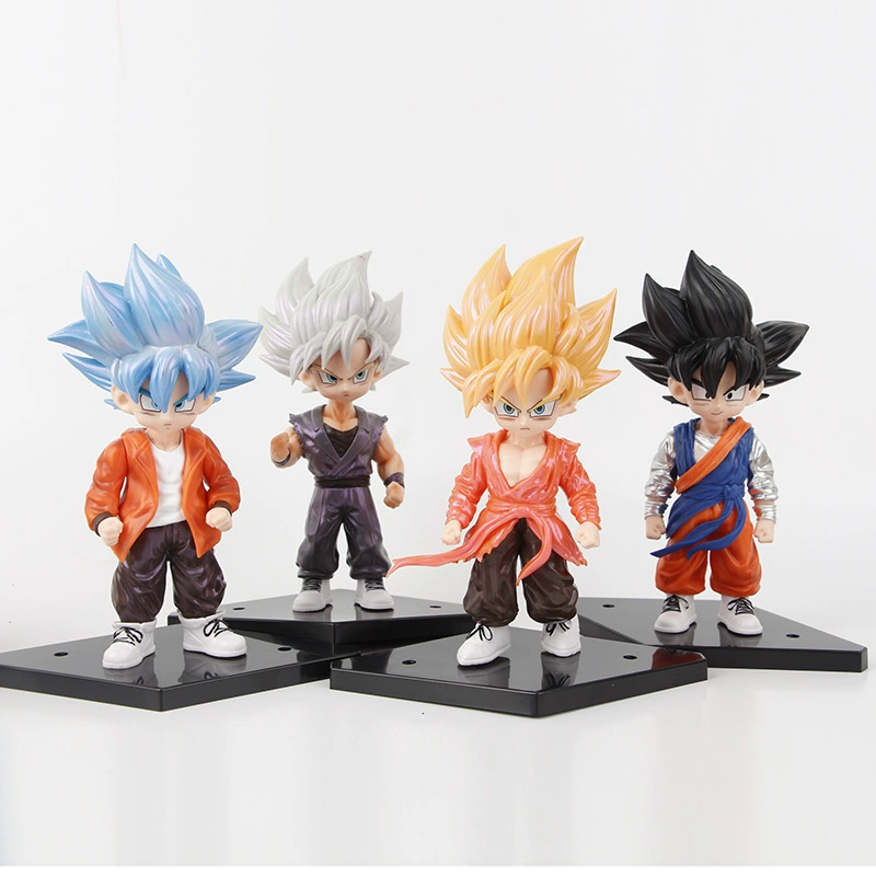 4 фигурки подросткового Dragon Ball, Q-версия Гоку, модная фигурка аниме, модель GK, трендовая фигурка-украшение