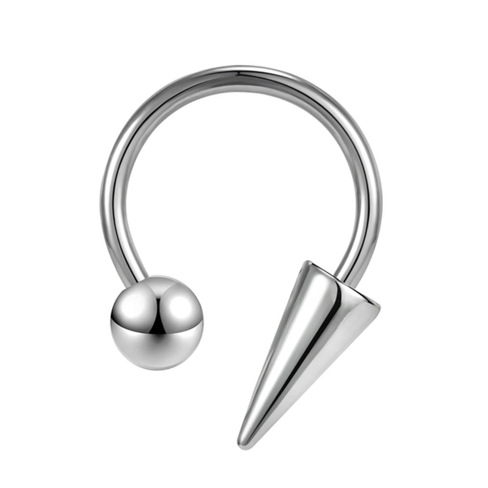 Spitzer Kegel-Septumstecker aus Edelstahl, Hufeisen-Lippen-Nasenstecker, Teufels-Ohrring, Knorpelpiercing, grenzüberschreitender Piercingschmuck_voghion.com