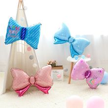 号少女心蝴蝶结彩虹铝膜气球儿童宝宝生日派对装扮布置装饰