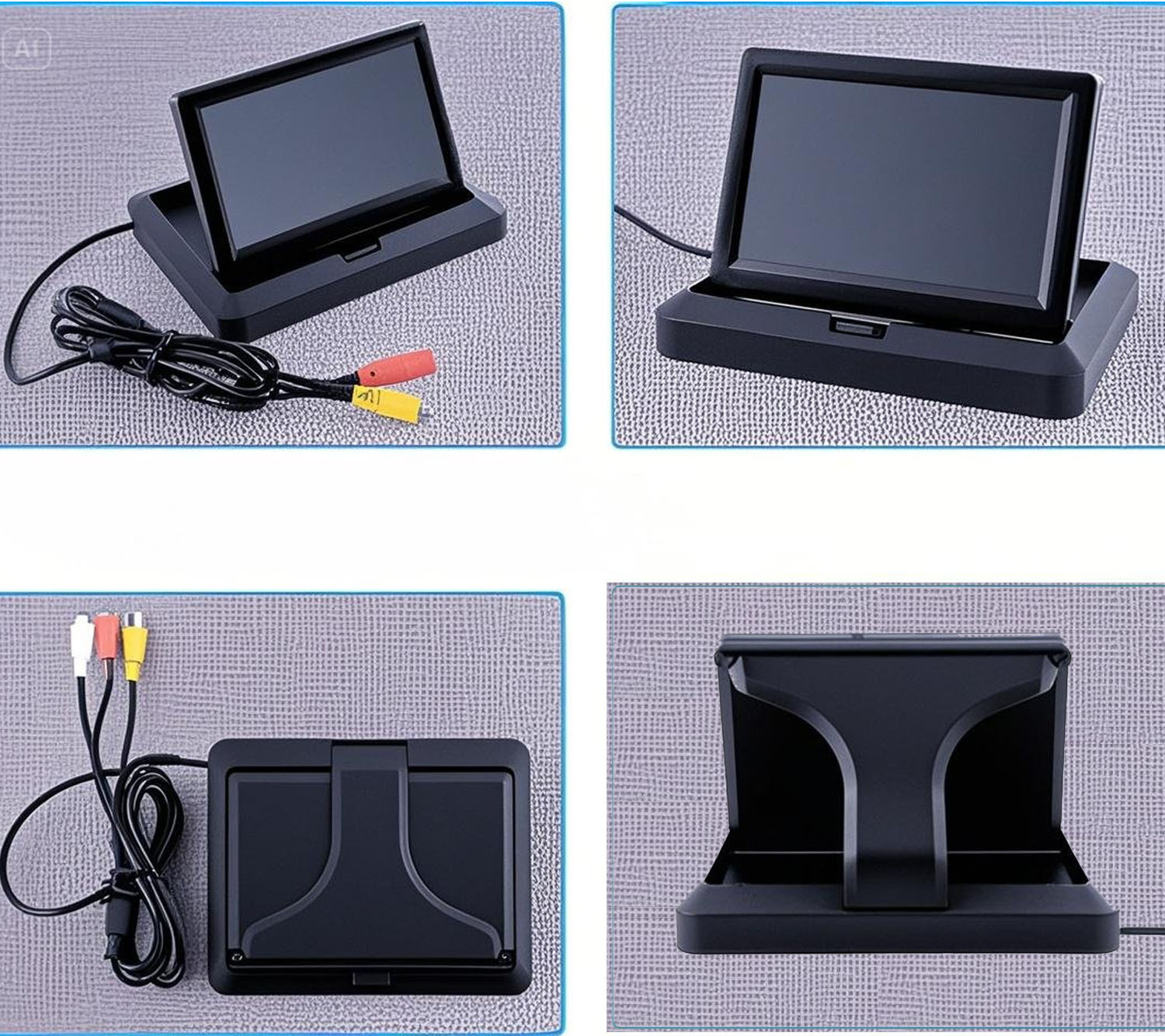 Universal 5-inch HD folding screen car display wholesale 2-way video AV reversing priority