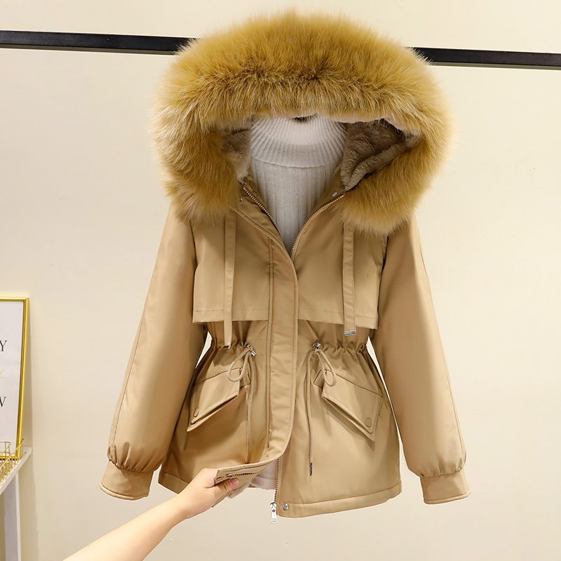 Add velvet thickening 2023 winter new pie to overcome everything on cotton clothes female Korean version of short cotton clothes loose coat cotton-padded jacket