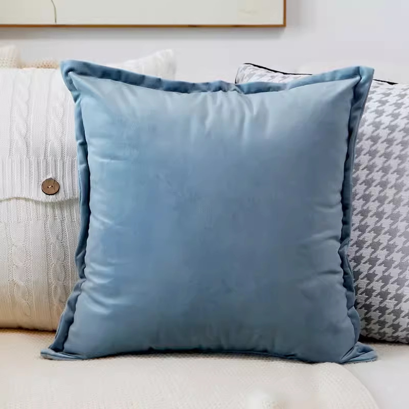 Medieval simple dibujos animados para niños almohada azul crema almohada sofá ventana flotante almohada funda cama almohada núcleo