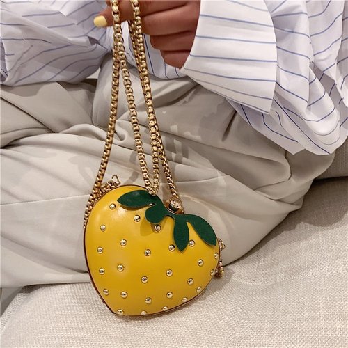 Internet celebrity small strawberry heart-shaped chain bag  cute and stylish cross-body girl ins Internet celebrity mini coin purse