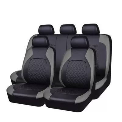 leather artificial leather pu Europe, America and | Universal seat cover - gray-nine-piece-set