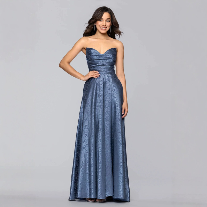 European and American 2026 Cross-Border French-Style New High-End Elegant Light Luxury Satin Strapless Ball Gown Party Evening Dress