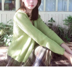 HelloooEata 秋季设计感镂空毛织上衣女复古宽松百搭单排扣短外套