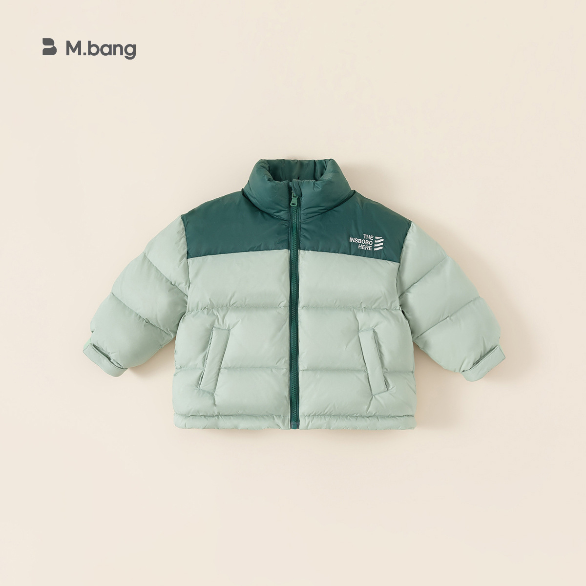 Ropa Infantil Youbao, Chaqueta de Plumón para Niños, Abrigo Informal con Bloques de Color para Bebés, Chaqueta Cálida de Plumón de Pato Blanco