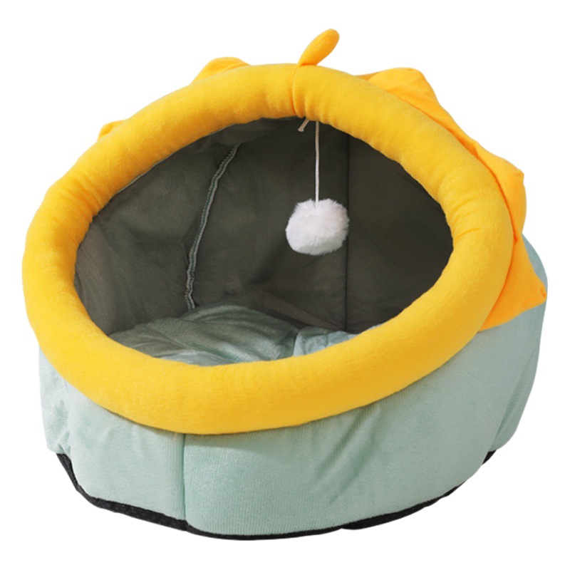 Hawo nuevo invierno cálido sueño profundo nido gato casa semi-cerrado perrera gato nido mascotas suministros en stock al por mayor