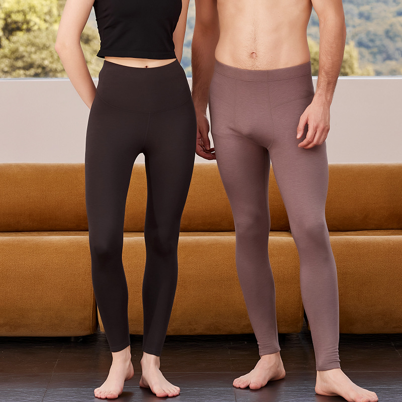 Quần legging len nguyên chất mỏng Hengyuanxiang ôm sát, giữ ấm mùa thu đông — Màu xanh hải quân nam