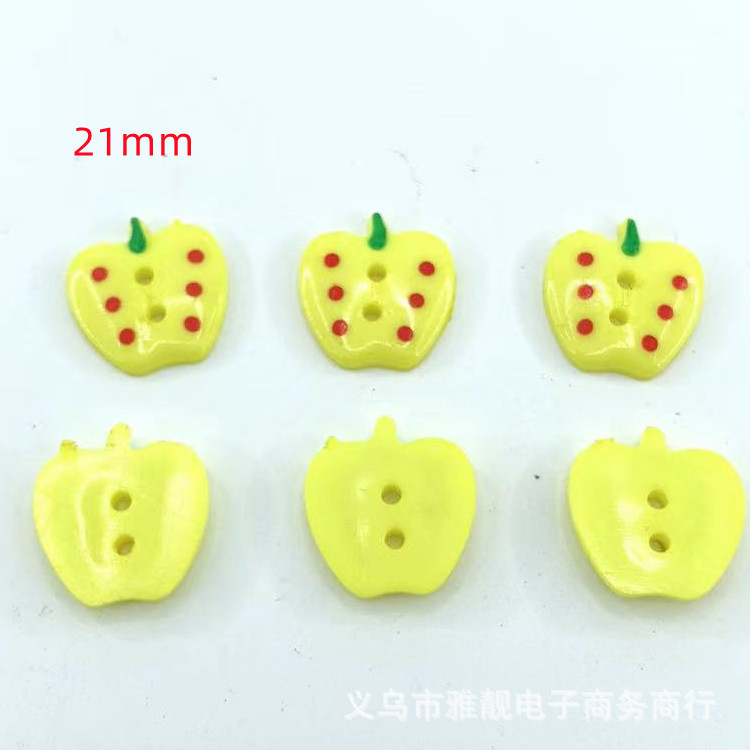 小额批发黄色六点苹果型彩色卡通可爱童装纽扣头饰