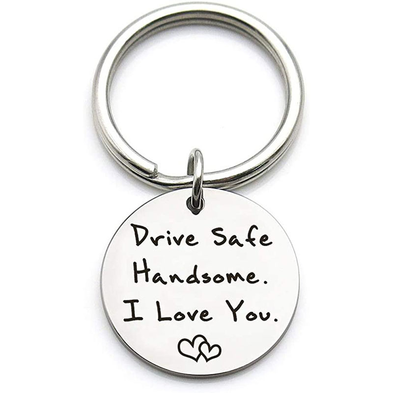 New Stainless Steel Safety Driving Keychain Christmas Thanksgiving Birthday Car Truck Driver Gift