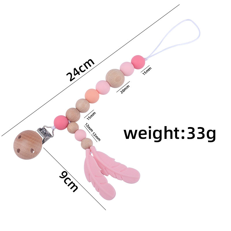 Suministros para bebés clip de chupete de haya chupete de silicona para bebé cadena anti-caída Amazon AliExpress nuevo