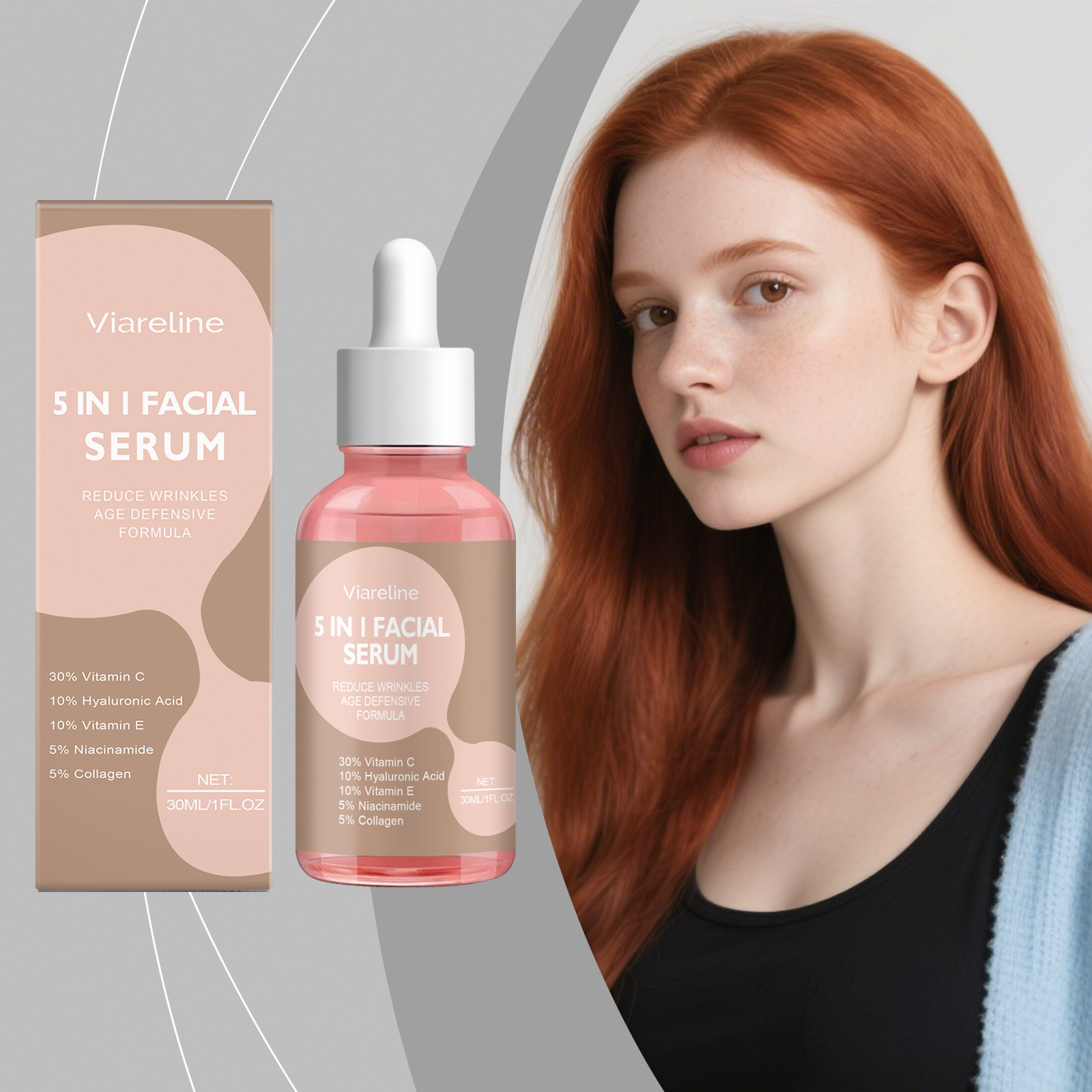 Viarelin Collagen Care Serum Moisturizing Softening Facial Skin Daily Skin Care Serum