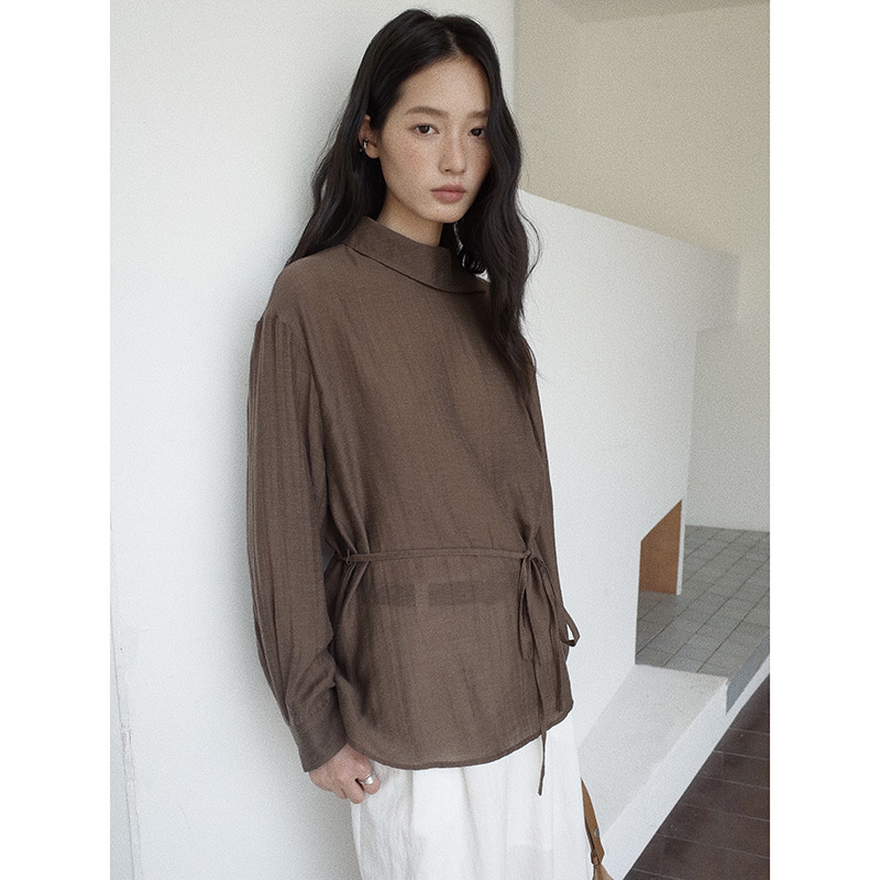 MMC DITION设计感高级衬衫女秋季新款莱赛尔小衫收腰显瘦长袖衬衣|undefined