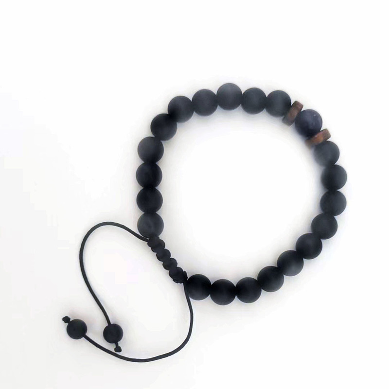 Cross-border e-commerce source best selling black flash stone bracelet wooden bead jewelry lava volcanic stone bracelet