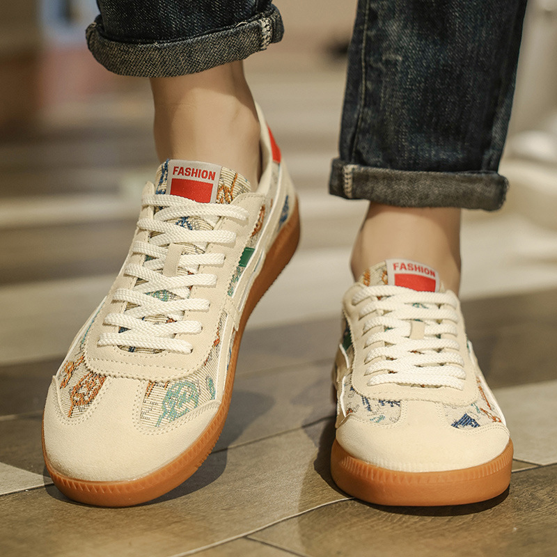 Autumn youth color-blocked lace-up shoes