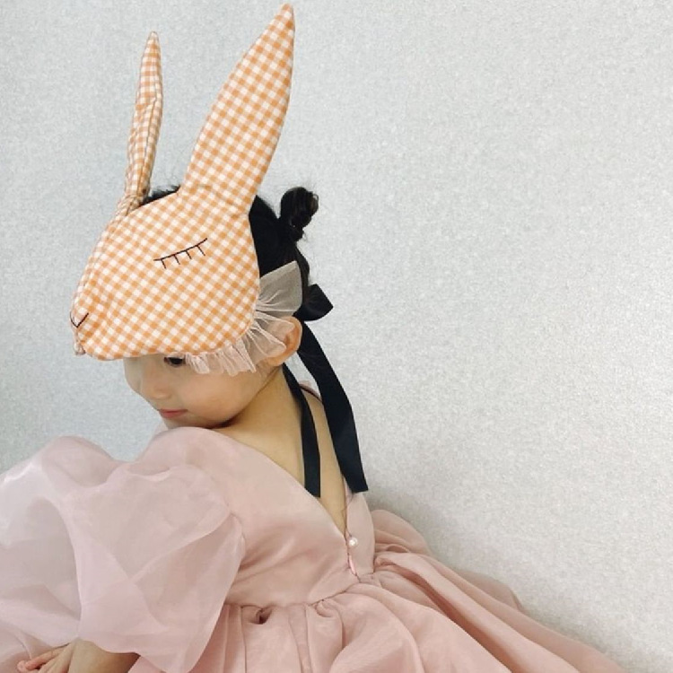 Ins Style Kidsren's Half Face Mask Girls DIY Creative Cute Rabbit Mask Party Props Baby Headwear