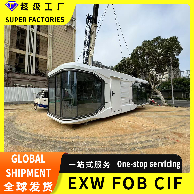 Cápsula habitable, complejo turístico, alojamiento vacacional, camping, espacio habitable móvil, casa móvil, terraza acristalada, certificación CE de la UE