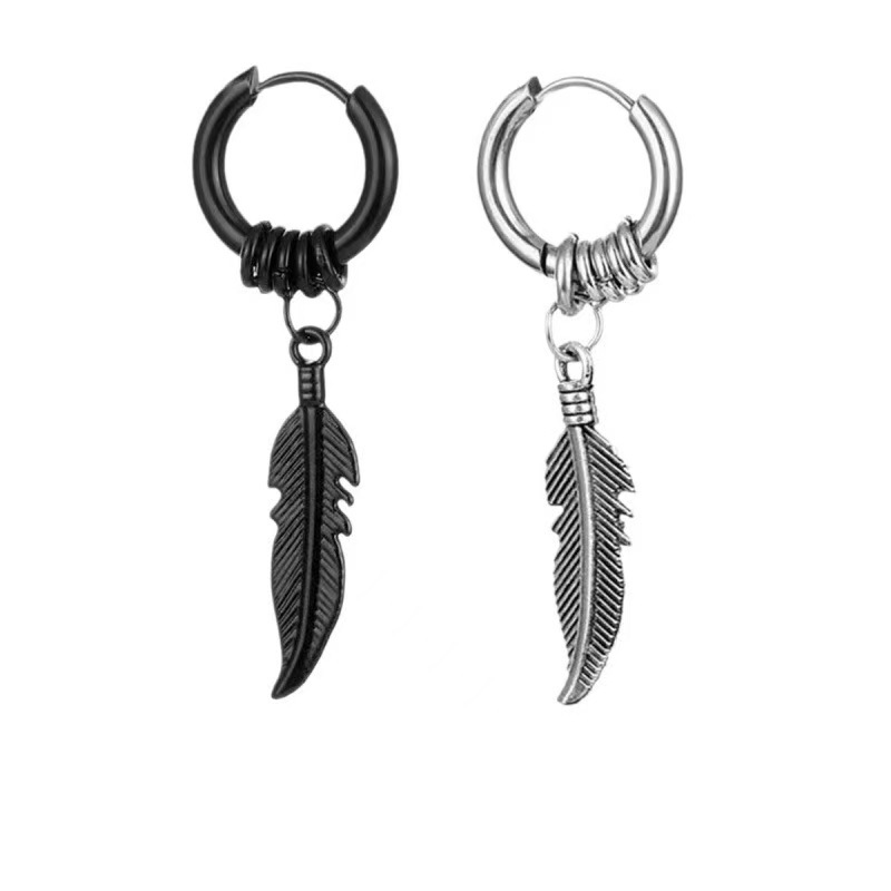 Fashion Men's Stainless Steel Earrings Hoop Retro Studs Vacuum Electroplated Non-Fading Trendy Natural Hip-Hop Ear Accessories