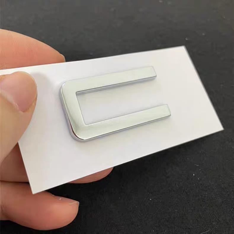 Porsche car emblem, PORSCHE letter, sold separately, available in bright silver, bright black, and matte black, for the rear trunk area, S letter logo