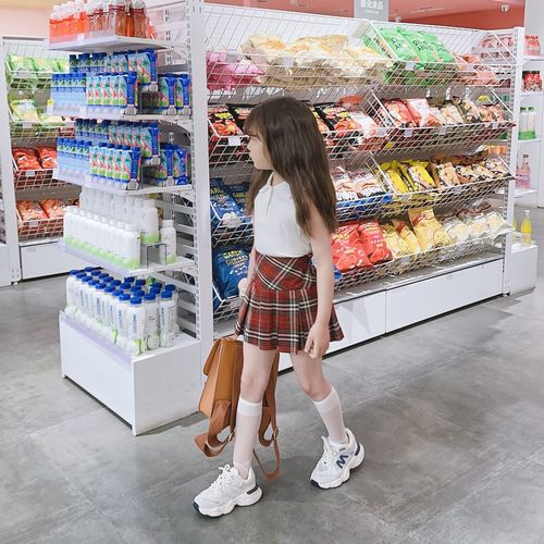  Summer New Arrival High-Quality Women's Popstar Pleated Skirt Wine Red Short Skirt Children's Fashion Half Skirt