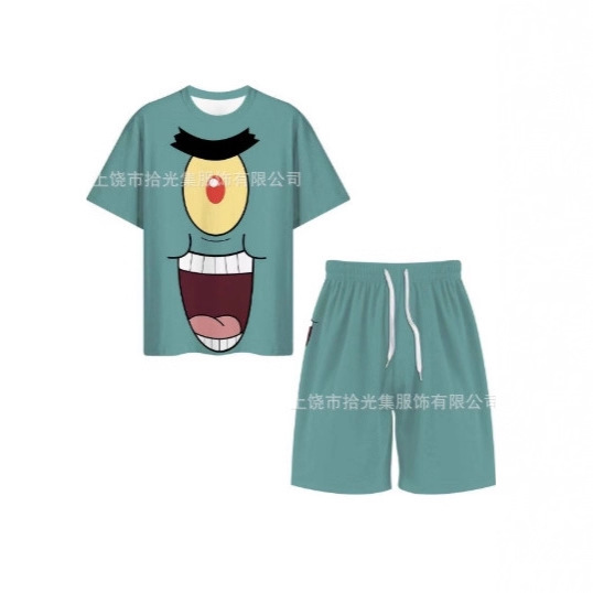 Patrick Star and Spongebob Squarepants Matching Beach Shorts Summer Couple Short Set Summer Basketball Outfit Youthful Trendy
