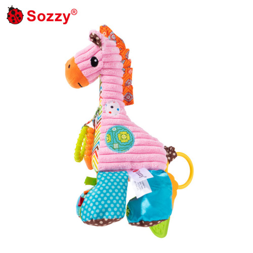 Sozzy Seahorse Giraffe Ring Baby Music Box Lathe Hanging Music Plush Baby Soothing Toy