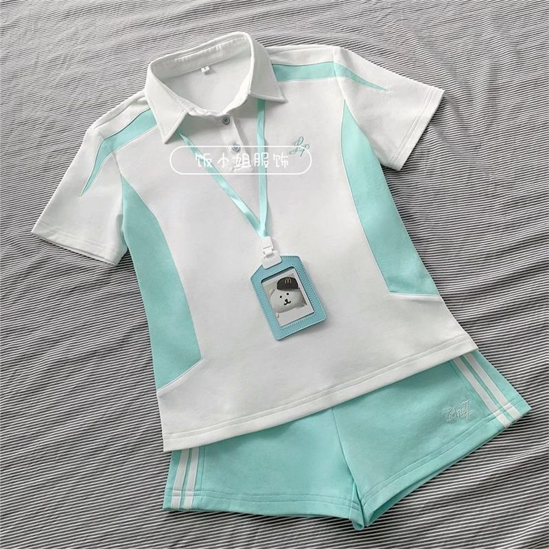 Jk Uniform Original Authentic Gymnastics Suit Summer New Japanese Style Preppy Style Embroidered Polo Shirt Volleyball Suit for Women