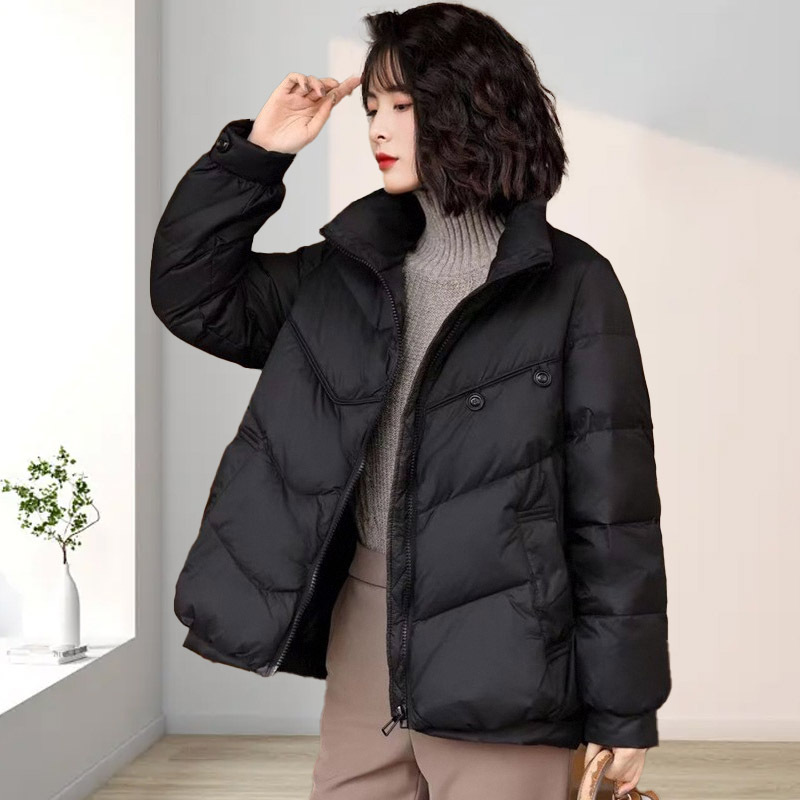 High-Quality New Women's down Jacket from Pinghu, Duck down Winter Coat for Women, Korean Style Short Style, Plus Size, Chanel-Inspired Style Hd