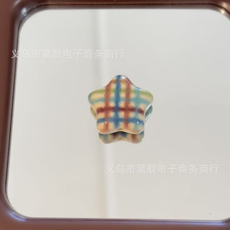 复古格纹豹纹方块星星珠 diy亚克力散珠包挂手机链钥匙扣配件材料|undefined