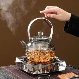 高端水晶电陶炉套装耐高温玻璃壶家用烧水壶静音小型煮茶器煮茶炉