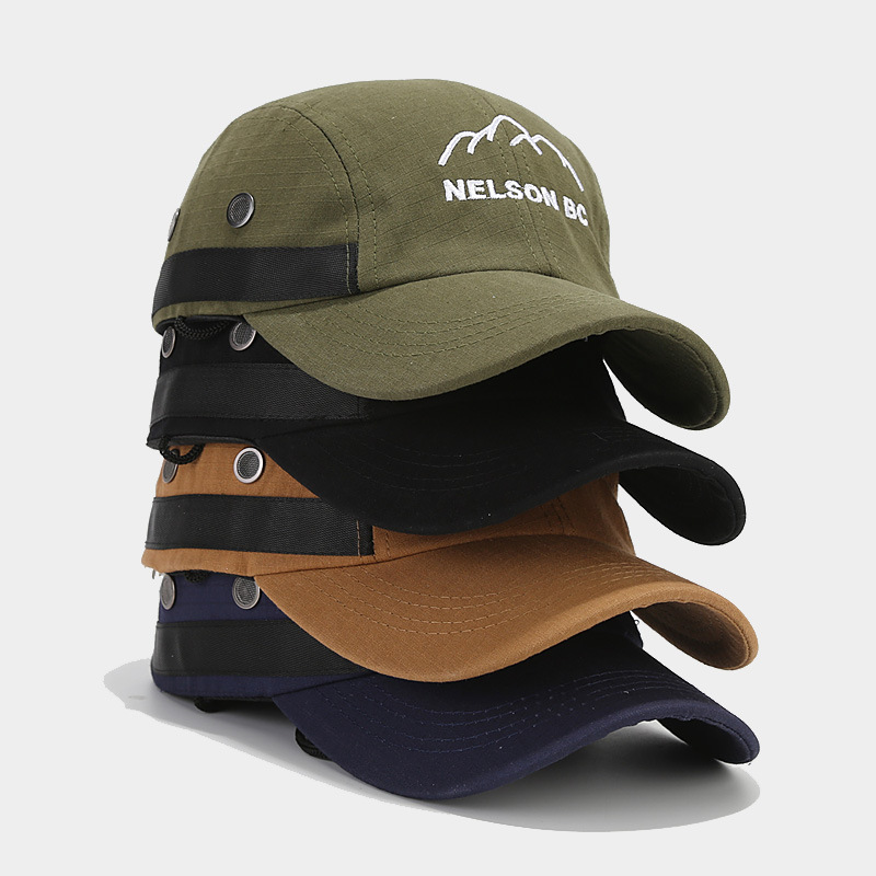Gorra de béisbol de secado rápido con bordado de letras de montaña, nueva moda 2025, transpirable con correa cortavientos, para mujer y hombre, ideal para ciclismo.