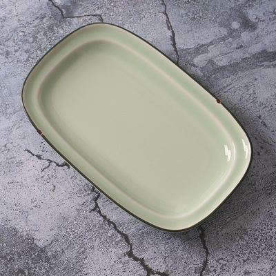 TinTin esmalte de imitación de gama alta plato para el hogar [LZ ding serie ding] placa rectangular con buena calidad